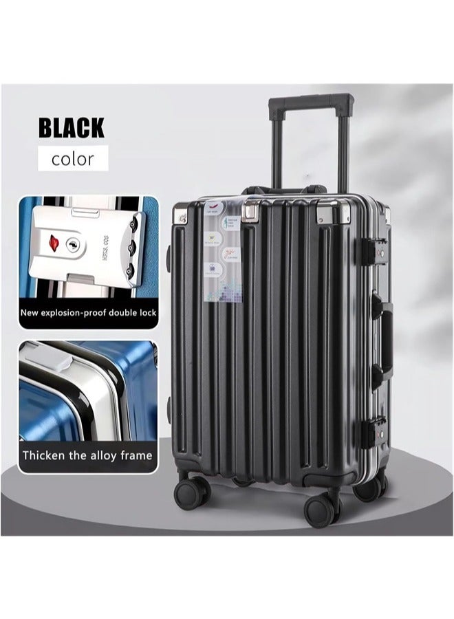 دنزوز مجموعات الأمتعة 3 قطع الإطار من الألومنيوم تحمل على ذلك وفحص حقيبة PC ABS قشرة TSA قفل TSA لا سحاب - Image 4