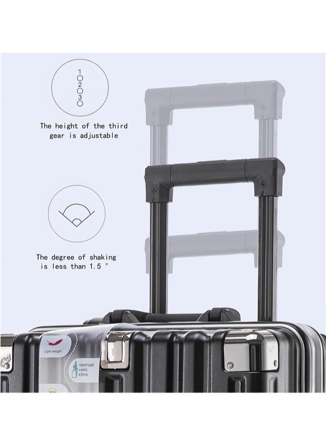 دنزوز مجموعات الأمتعة 3 قطع الإطار من الألومنيوم تحمل على ذلك وفحص حقيبة PC ABS قشرة TSA قفل TSA لا سحاب - Image 3