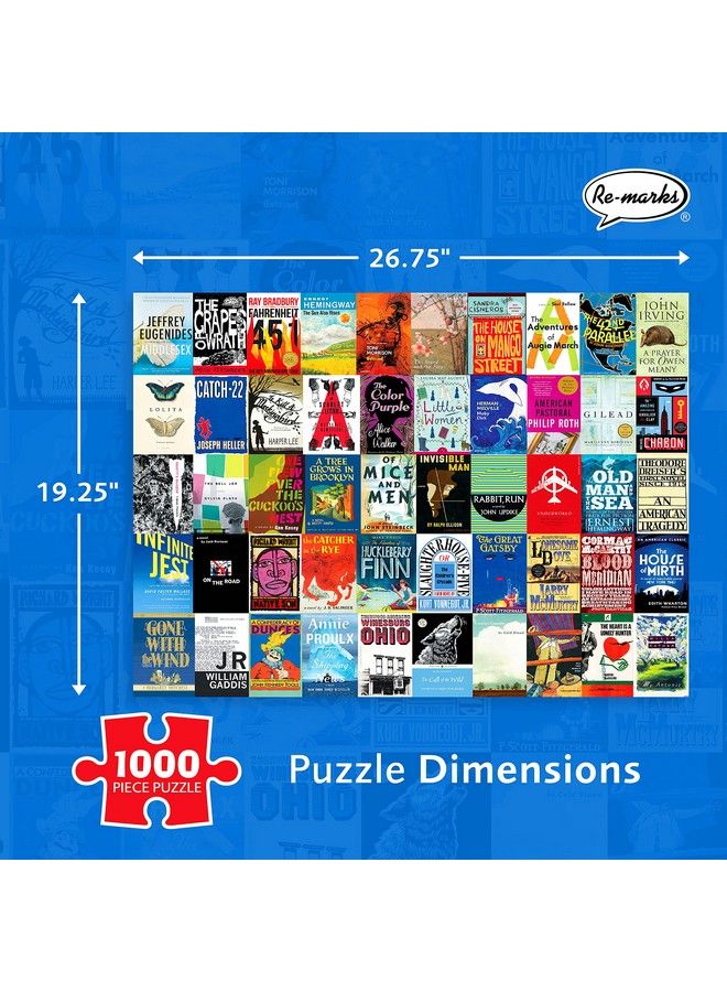 Re-Marks Great American Novels 1000 Piece Puzzle For All Ages Family Jigsaw Puzzle - Image 4