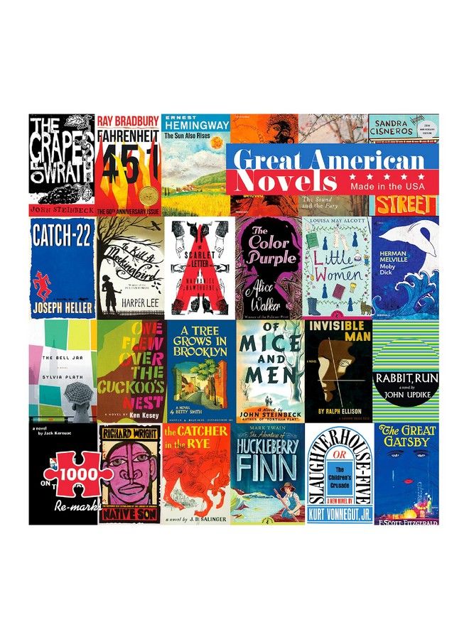 Re-Marks Great American Novels 1000 Piece Puzzle For All Ages Family Jigsaw Puzzle - Image 2