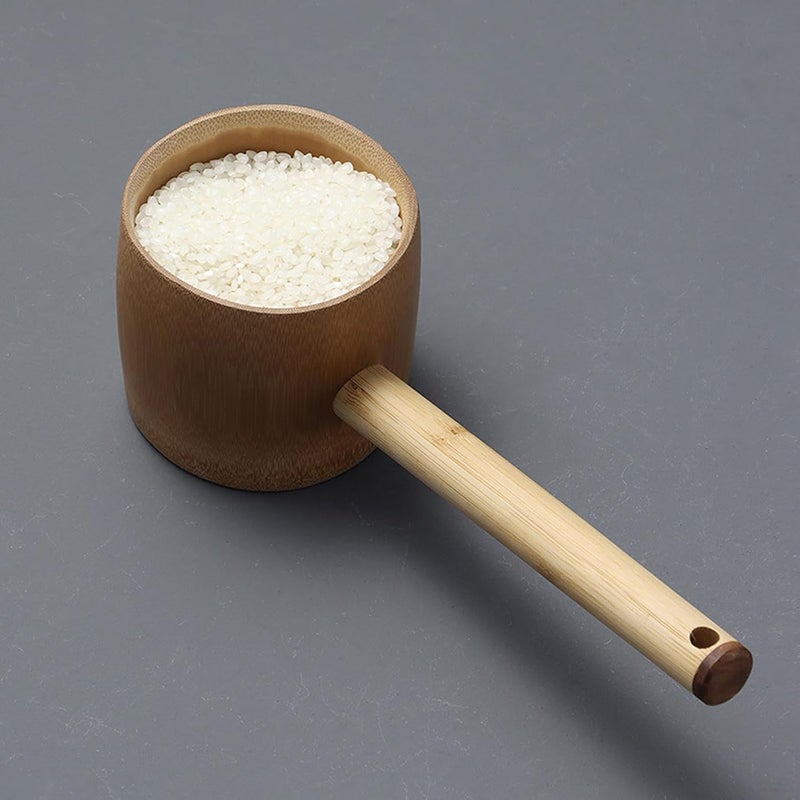 Long Handle Water Ladle Small Size Wooden Handle Tea Serving Scoop Multipurpose Kitchen and Garden Watering Spoon for Household and Outdoor Use - Image 5