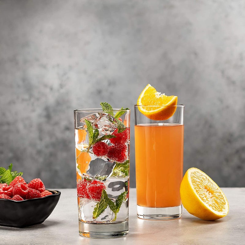 PrimeWorld طقم كؤوس هاي-بال زجاجية شفافة سعة 295 مل - 6 قطع - كؤوس شرب طويلة للماء، العصير، المشروبات الباردة، موهيتو، كوكتيل، خالية من الرصاص، مثالية للمنزل، المطاعم والحفلات - Image 5