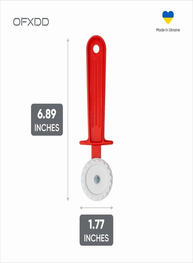 أوف إكس دي دي قطاعة رافيولي - عجلة تقطيع المعكرونة - عجلة عجين بلاستيكية مضلعة - اصنع معكرونة مقطعة وحواف مضلعة للخبز بسهولة باستخدام أداة ضغط المعجنات ذات المقبض وعجلة اللف، قطعتان، OFXDD - Image 3