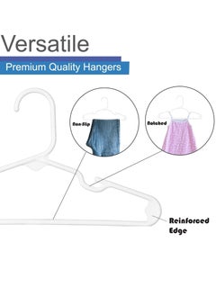 TYCOM Kids Plastic Clothes Hangers - Suit Hangers (50 Pack) Ultra Thin Space Saving Clothes Hangers Hold Up-to 10 Lbs, for Coats, Jackets, Pants - （Plastic 50pcs） White  - Image 2