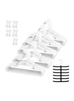 TYCOM Kids Plastic Clothes Hangers - Suit Hangers (50 Pack) Ultra Thin Space Saving Clothes Hangers Hold Up-to 10 Lbs, for Coats, Jackets, Pants - （Plastic 50pcs） White  - Image 1