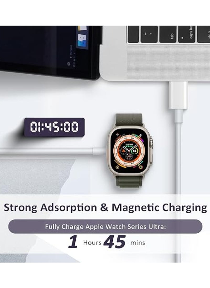 keloray - Magnetic Charging Cable for Apple Watch Charger,[USB C Port] Wireless Charger Cables Compatible with iWatch Series Ultra2/Ultra/8/7/6/SE/SE2/5/4/3/2,White - Image 1
