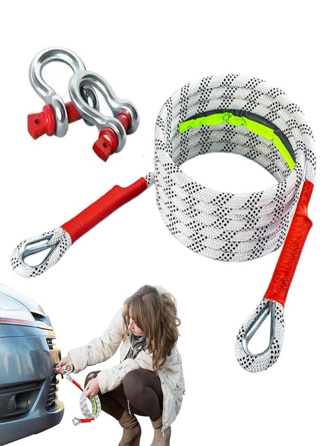 STHIRA حبل سحب سيارات STHIRA® بطول 13 قدمًا، شديد التحمل، سعة 11000 رطل، مزود بحلقات طرفية معززة وحبل سحب عاكس، مناسب للسيارات السيدان وسيارات الدفع الرباعي والشاحنات الصغيرة، مع قفلين وحقيبة تخزين. - Image 1