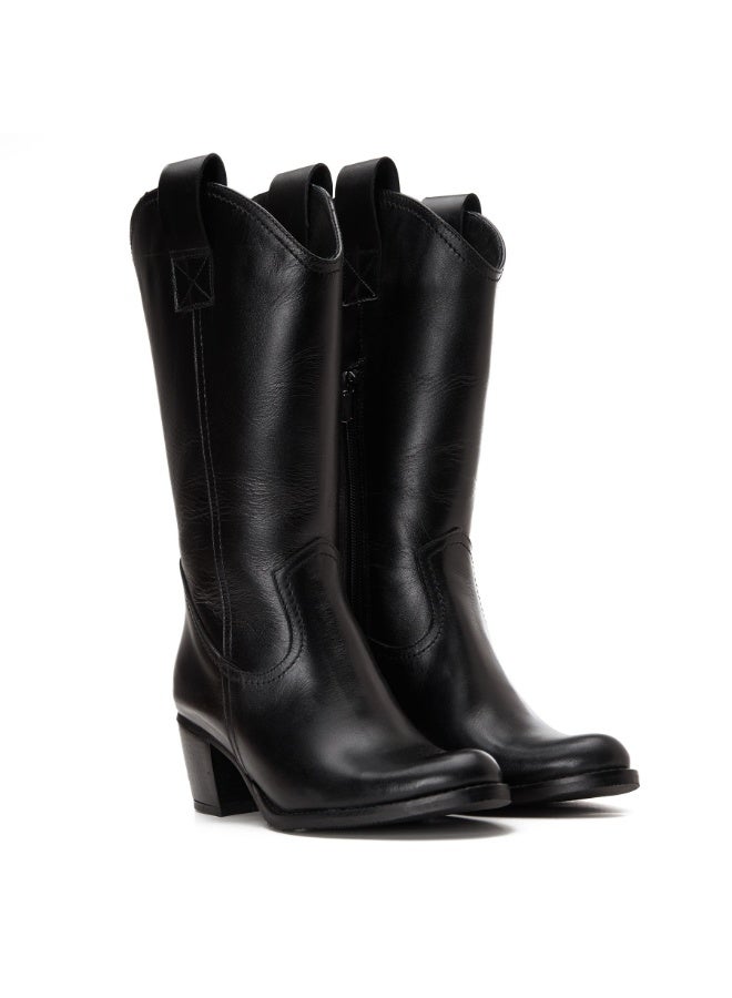 TAYREE Black Cowboy Boot - Image 1
