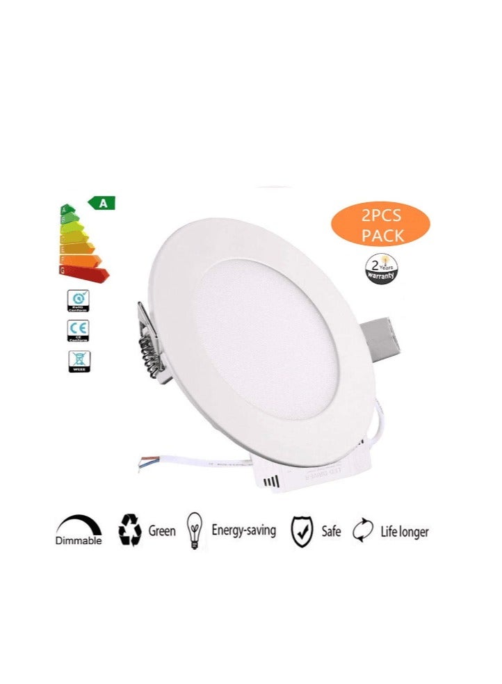 2-Pack 20W Round Recessed LED Panel Lights, Ultra-Slim Ceiling Downlights with External Drivers, 1300LM Brightness, 220–240V, 225mm White Flush-Mount Lights for Home, Office, Kitchen & Shop - Image 3