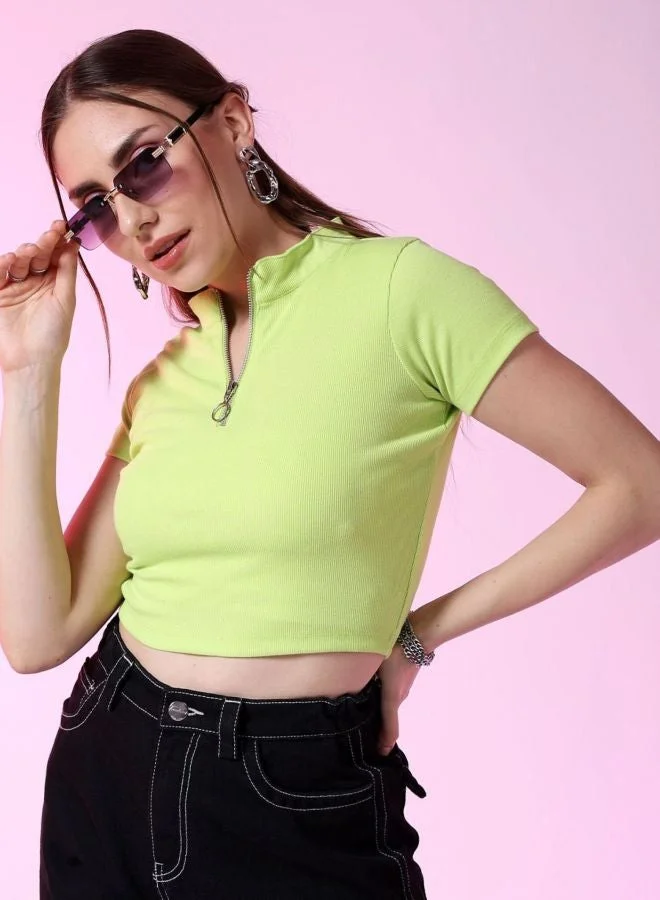 Freehand  Women Regular Fit Solid Shirt Collar Short Sleeve Top  | Best Price UAE