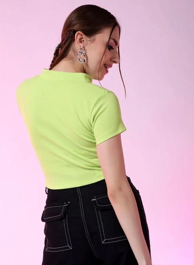 Freehand  Women Regular Fit Solid Shirt Collar Short Sleeve Top  | Best Price UAE