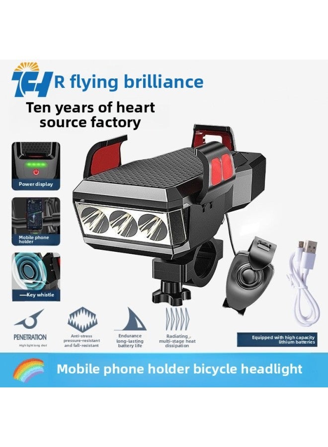 إسكدنيا دراجة مصباح المصباح معدات USB شحن حزام المحمول حامل جوّال بلاستيكي دراجة الملحقات القرن ضوء تحذير الضوء الأحمر اللون: أزرق - Image 2