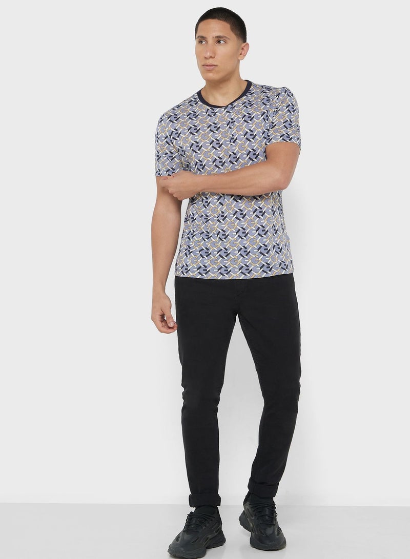 GUESS Printed Crew Neck T-Shirt - Image 4
