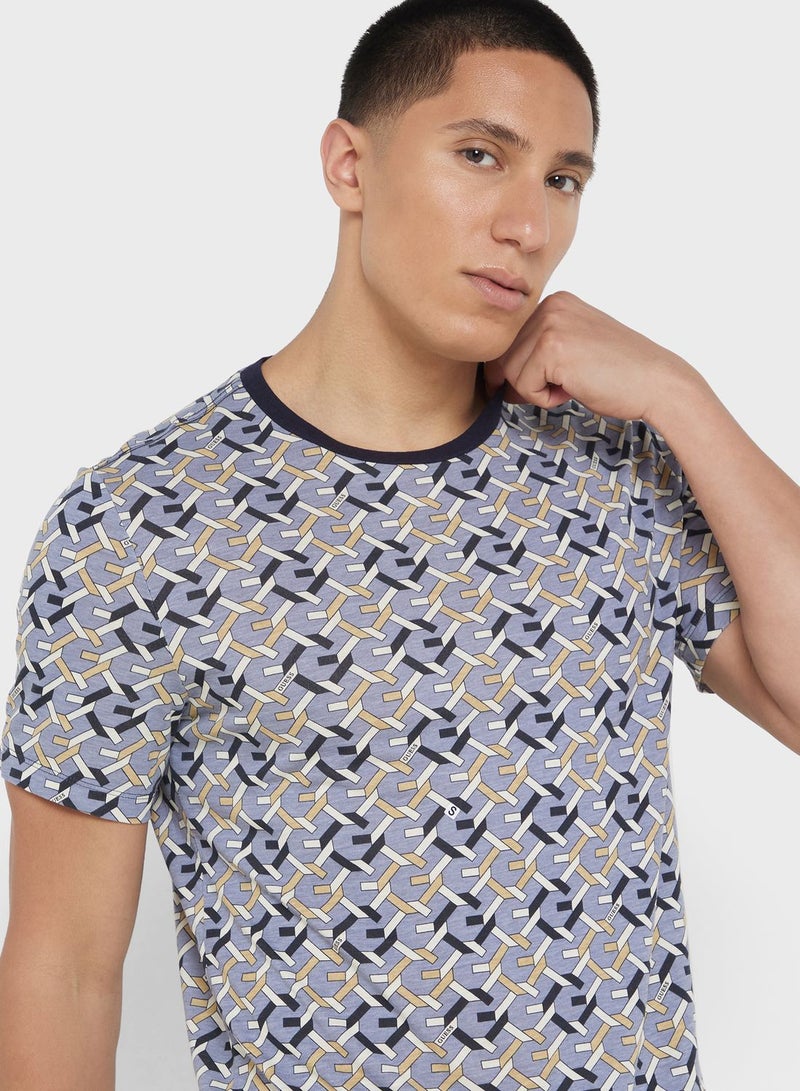 GUESS Printed Crew Neck T-Shirt - Image 3