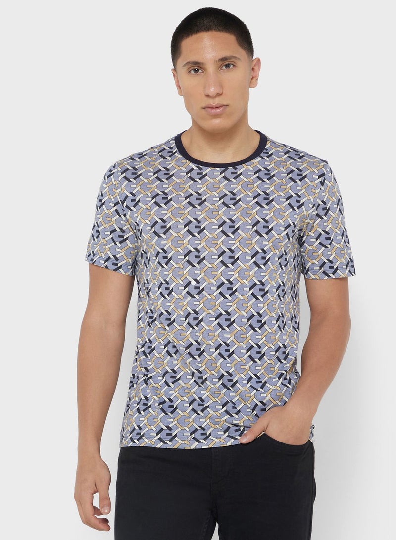 GUESS Printed Crew Neck T-Shirt - Image 1
