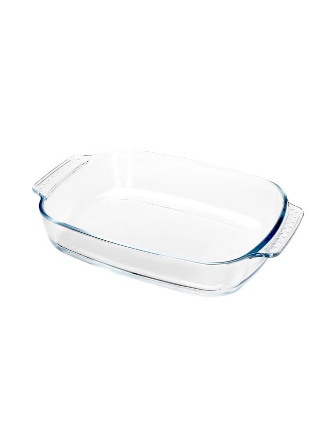 DANUBE HOME Danube Home Chef's Delight Rectangular Glass Bakeware With Handle Durable And Stylish Perfect For Baking Roasting And Serving Oven Safe Clear Glass Design 2000Ml  - Image 2