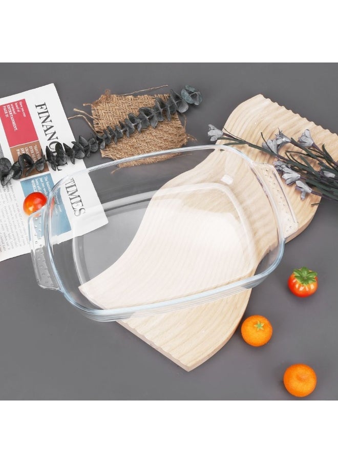 DANUBE HOME Danube Home Chef's Delight Rectangular Glass Bakeware With Handle Durable And Stylish Perfect For Baking Roasting And Serving Oven Safe Clear Glass Design 2000Ml  - Image 4