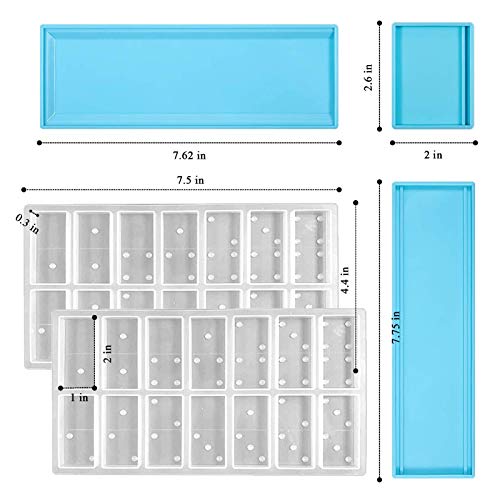 GDDP Domino Molds for Epoxy Resin Box, Domino Resin Mold Set for Casting, Storage Box Mould for DIY Epoxy Crafts Making Tool - Image 2