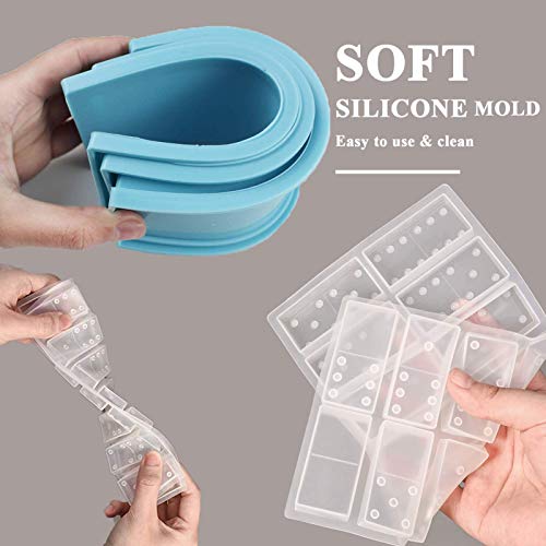 GDDP Domino Molds for Epoxy Resin Box, Domino Resin Mold Set for Casting, Storage Box Mould for DIY Epoxy Crafts Making Tool - Image 4