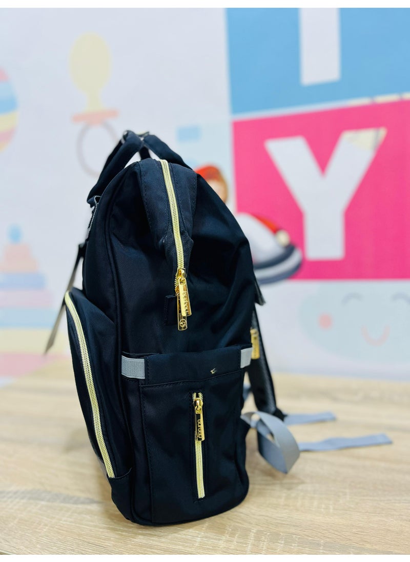 burbay Burbay Classic Diaper Backpack (Black) - Practical & Stylish for Mothers  - Image 4