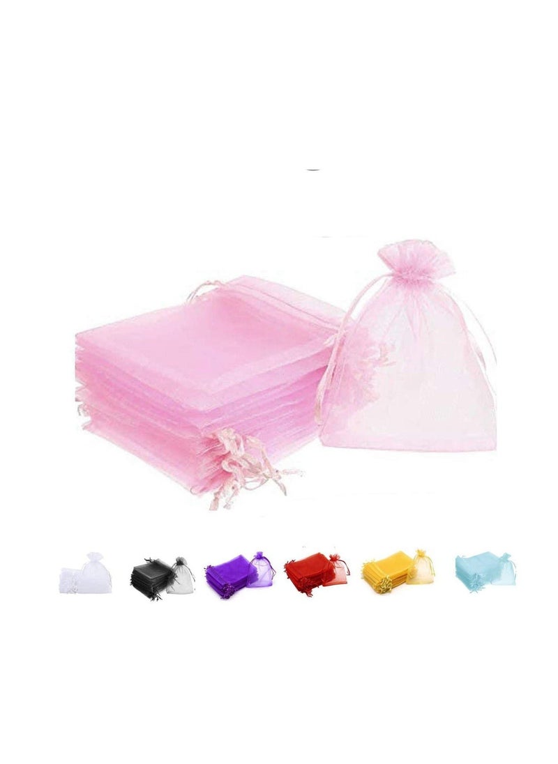 MARKQ [100 Pieces] Light Pink Organza Bags with Drawstrings - [7x9 cm] Organza Goody Bags and Gift Pouches for Jewelry, Candy & Party Favors  - Image 1