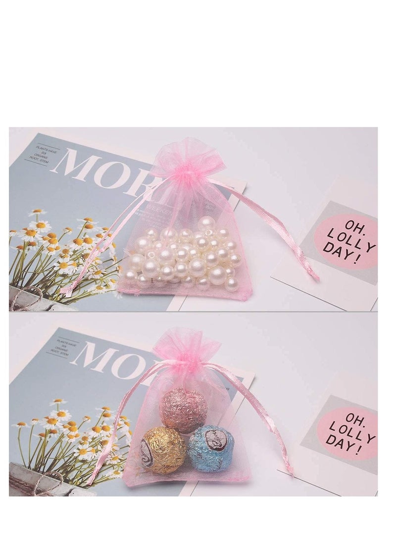 MARKQ [100 Pieces] Light Pink Organza Bags with Drawstrings - [7x9 cm] Organza Goody Bags and Gift Pouches for Jewelry, Candy & Party Favors  - Image 3