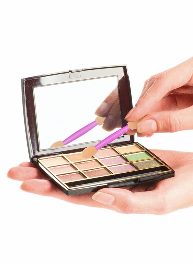 100 Pcs Disposable Dual Sided Eyeshadow Applicators with Storage Container - Image 2