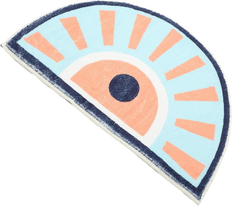 Non-Slip Thick Half-Round Bath Mat 40x60cm, Absorbent Washable Bathroom Rug with Plush Faux Wool Texture, Anti-Skid Floor Mat for Shower and Tub Use - Image 1