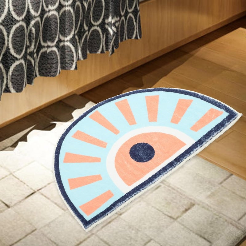 Non-Slip Thick Half-Round Bath Mat 40x60cm, Absorbent Washable Bathroom Rug with Plush Faux Wool Texture, Anti-Skid Floor Mat for Shower and Tub Use - Image 2