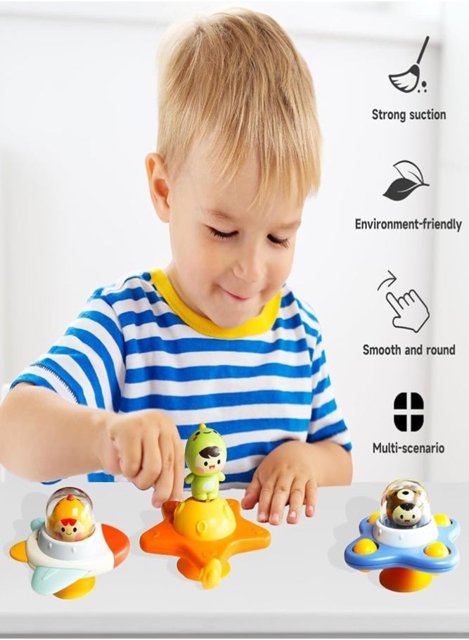AMERTEER 3PCS Cartoon Animal Suction Cup Spinner Toys - Sensory Developmental Toys for Kids - Image 5