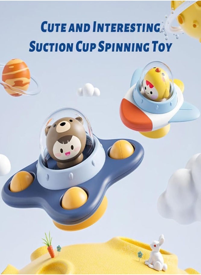 AMERTEER 3PCS Cartoon Animal Suction Cup Spinner Toys - Sensory Developmental Toys for Kids - Image 3
