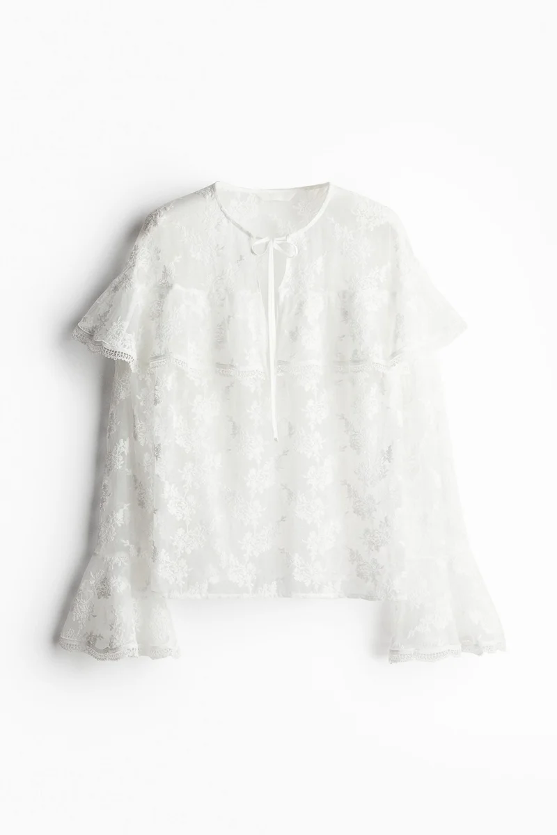 H&M Flounced lace blouse