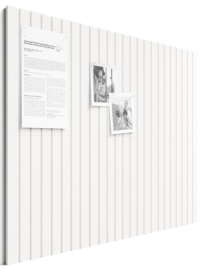 Bumusty Large Cork Board 36"x24" Alternative - 6 Pack Felt Wall Tiles with 40 Safe Removable Adhesive Tabs, 30 Pushpins, Cork Boards for Walls Pin Board Notice Board Office Decor-Milky White - Image 1