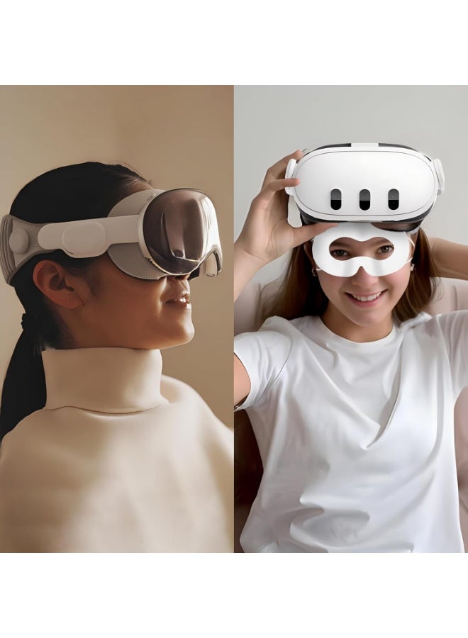Disposable VR Sweat Masks, Breathable Cover Eye Mask for Oculus Quest 3, Quest 2 & Apple Vision Pro, Hygienic Face Guards for Active Gaming (White-50 Pcs) - Image 2