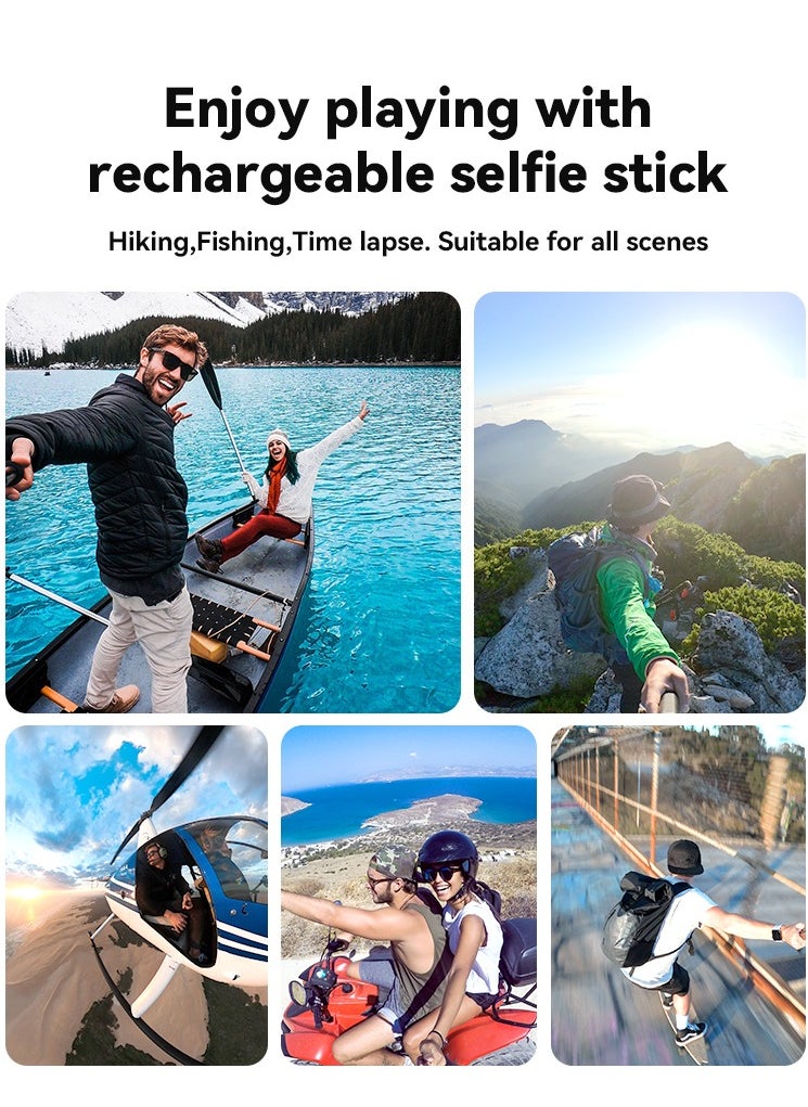 TELESIN - 10000mAh Power Bank Selfie Stick Charging Handle Grip for GoPro 12 11 10 9 DJI Action 3 4 Insta360 X3 Camera Smart Phone - Image 1