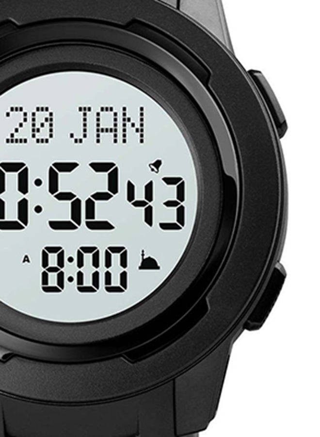 Men's Japan Digital Muslim Azan Qibla Clock Hijri Calendar Islamic Al Harameen Fajr Time WristWatch 9271BKWT - Image 5
