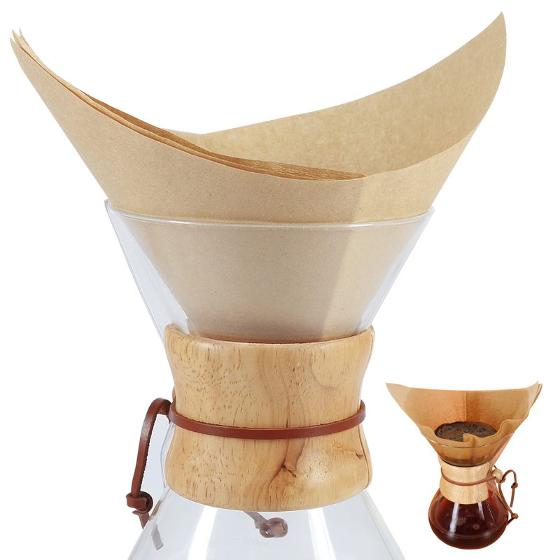 BYKITCHEN BYKITCHEN Pour Over Coffee Filter Squares Natural Unbleached Disposable Coffee Filter Papers for Pour Over Coffee Maker Drippers and MoreSet of 50  Fit for 310 Cups 