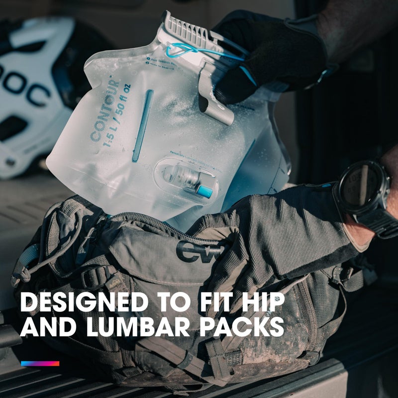HydraPak Contour Lumbar 1.5L Hydration Reservoir/Water Bladder for Hip and Waist Packs - High-Flow Bite Valve, Leak Proof and Dishwasher Safe - Image 2