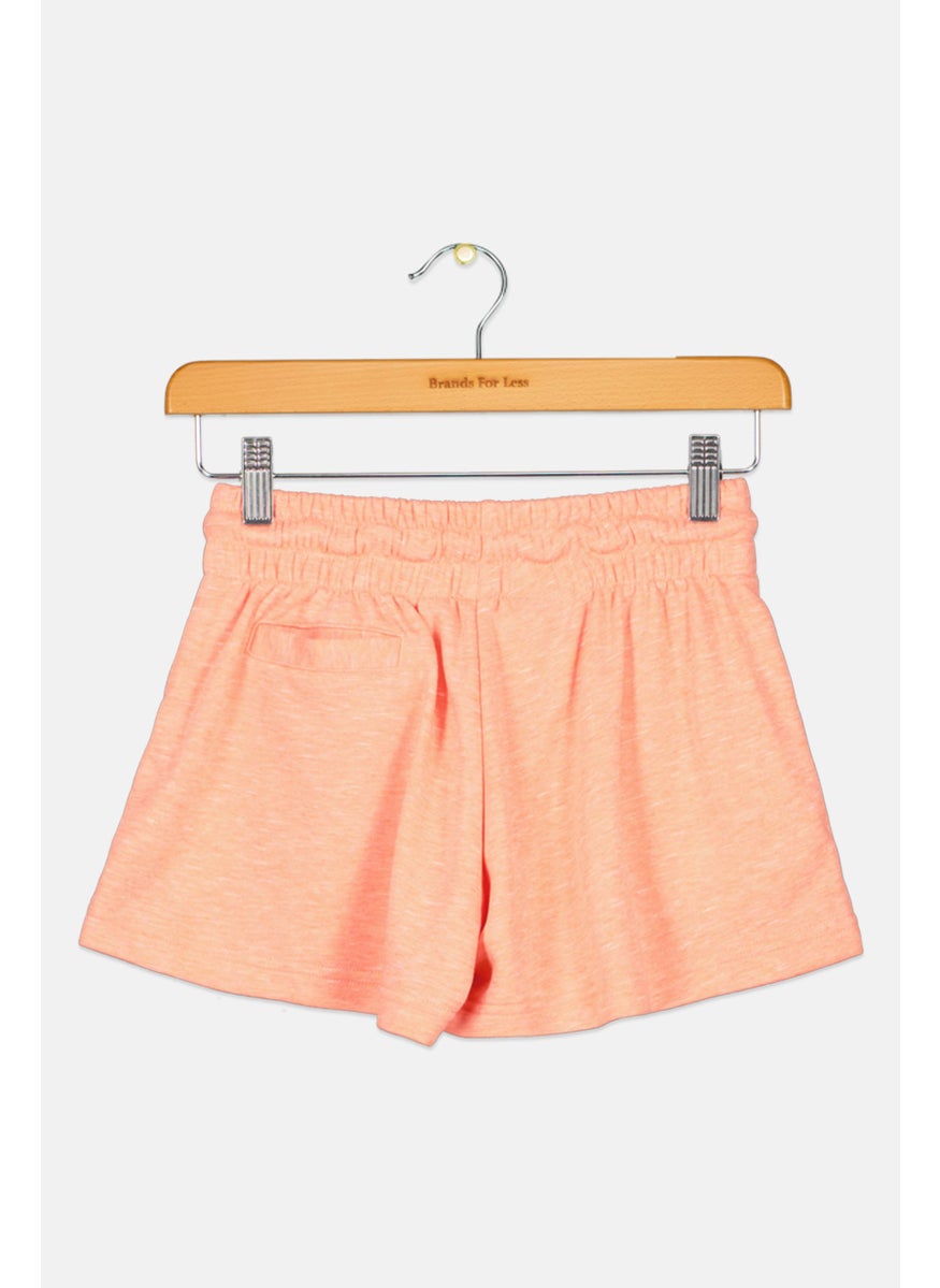Adidas Kids Girl Brand Logo Outdoor Shorts, Coral  - Image 2