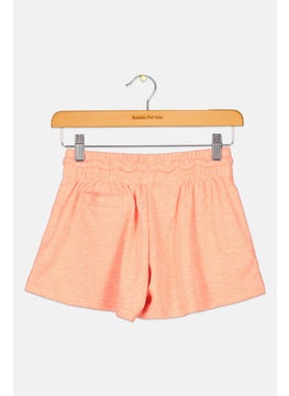 Adidas Kids Girl Brand Logo Outdoor Shorts, Coral  - Image 2