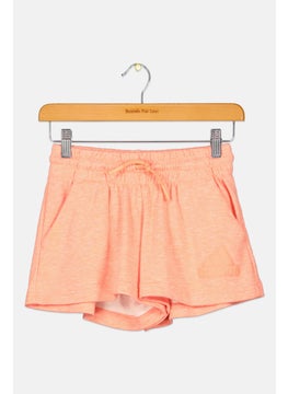 Adidas Kids Girl Brand Logo Outdoor Shorts, Coral  - Image 1