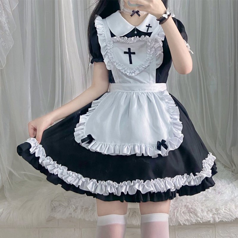 2025 New Japanese Classic Short-sleeved Maid Cute Japanese Maid cosplay Women's Clothing Maid dress - Image 5