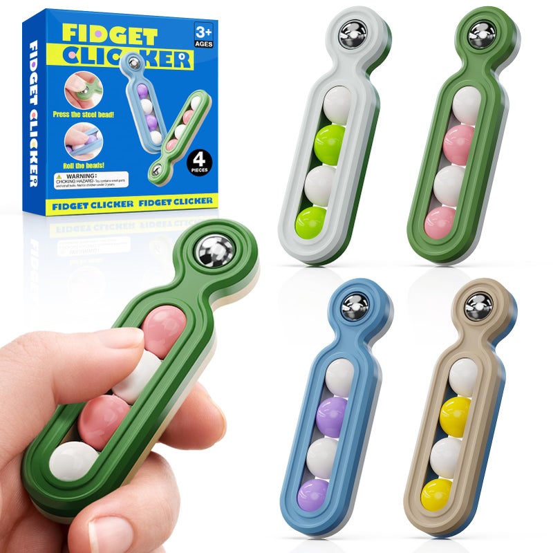 SMALL FISH Fidget Toys Adults Anxiety Relief 4 Pack Fidget Clicker Toys Sensory Toys for Autism Kids Calming ADHD Tools Desk Fidgets for Classroom Cool Office Gadgets Gifts for Teen Women Men - Image 3