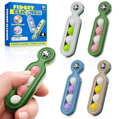 SMALL FISH Fidget Toys Adults Anxiety Relief 4 Pack Fidget Clicker Toys Sensory Toys for Autism Kids Calming ADHD Tools Desk Fidgets for Classroom Cool Office Gadgets Gifts for Teen Women Men - Image 1