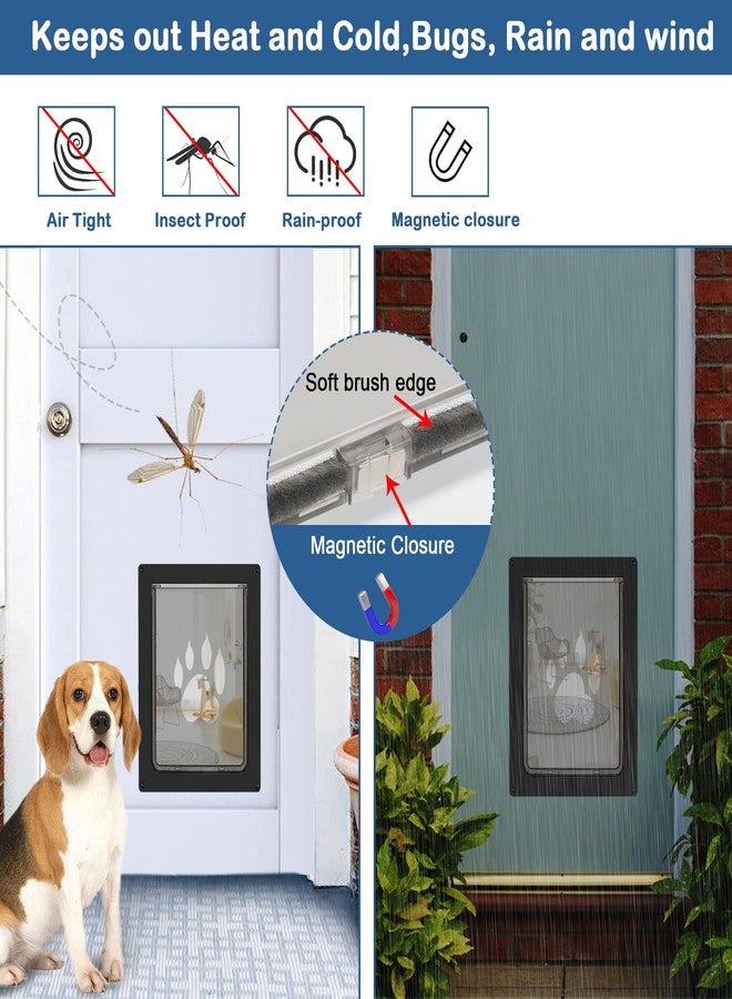 CEESC باب للحيوانات الأليفة من سي إي إس سي، يتحمل وزن يصل إلى 45 رطلاً، مقاوم للعوامل الجوية، مناسب للقطط والكلاب، متين، مزود بلوحة إغلاق سهلة التركيب، مناسب للأبواب الداخلية والخارجية (أسود متوسط) - Image 3