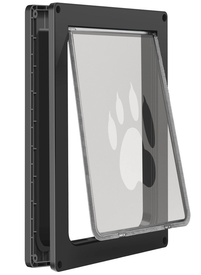 CEESC باب للحيوانات الأليفة من سي إي إس سي، يتحمل وزن يصل إلى 45 رطلاً، مقاوم للعوامل الجوية، مناسب للقطط والكلاب، متين، مزود بلوحة إغلاق سهلة التركيب، مناسب للأبواب الداخلية والخارجية (أسود متوسط) - Image 1