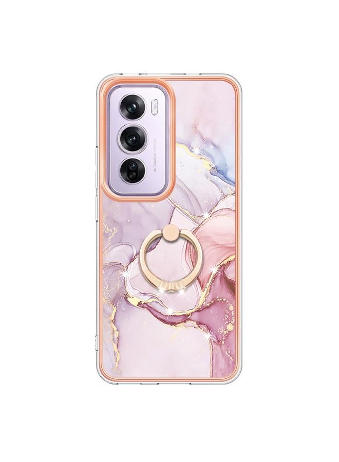 اس-توب جراب لهاتف OPPO Reno12 Pro Global Electricated Marble IMD TPU جراب هاتف مع حامل حلقي - Image 2