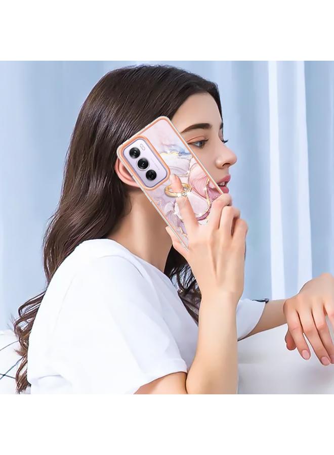 اس-توب جراب لهاتف OPPO Reno12 Pro Global Electricated Marble IMD TPU جراب هاتف مع حامل حلقي - Image 5