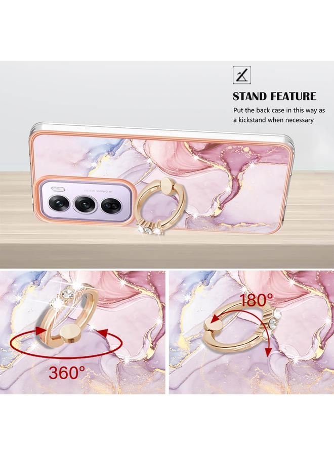 اس-توب جراب لهاتف OPPO Reno12 Pro Global Electricated Marble IMD TPU جراب هاتف مع حامل حلقي - Image 3