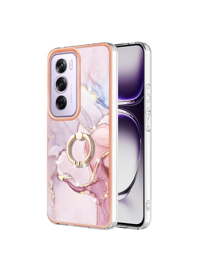 اس-توب جراب لهاتف OPPO Reno12 Pro Global Electricated Marble IMD TPU جراب هاتف مع حامل حلقي - Image 1